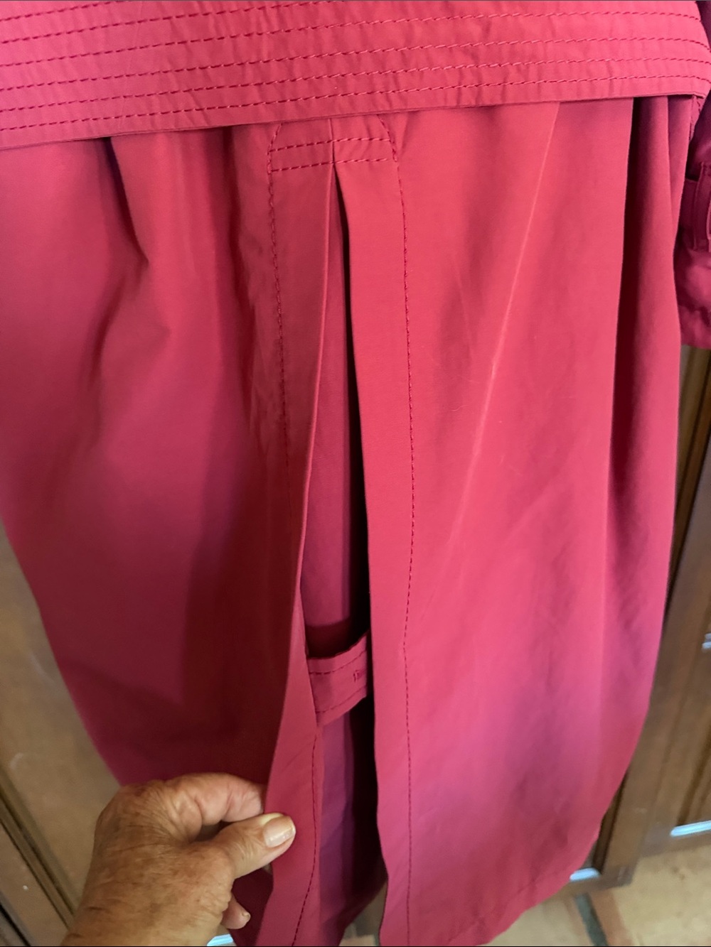 Burberry Cranberry Double-Breasted Trench Coat with Belt - Picture 9 of 9
